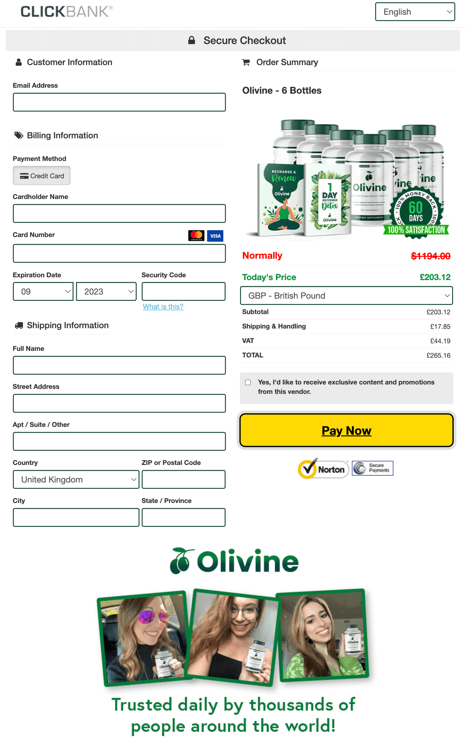 Olivine Order Form